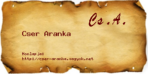Cser Aranka névjegykártya