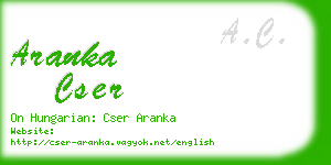 aranka cser business card